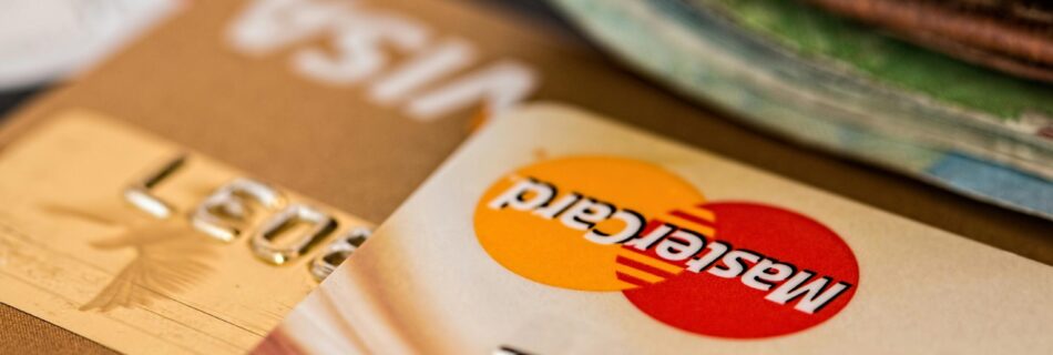 credit cards stack on one another.