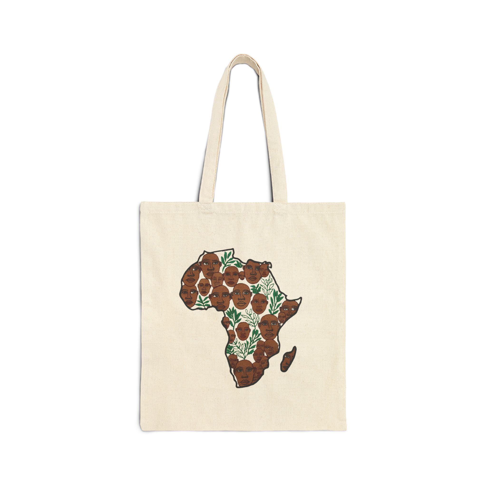 Africa Floral Map Canvas Tote by Ron's Clubhouse — Eco-Friendly Cotton Grocery & Market Bag
