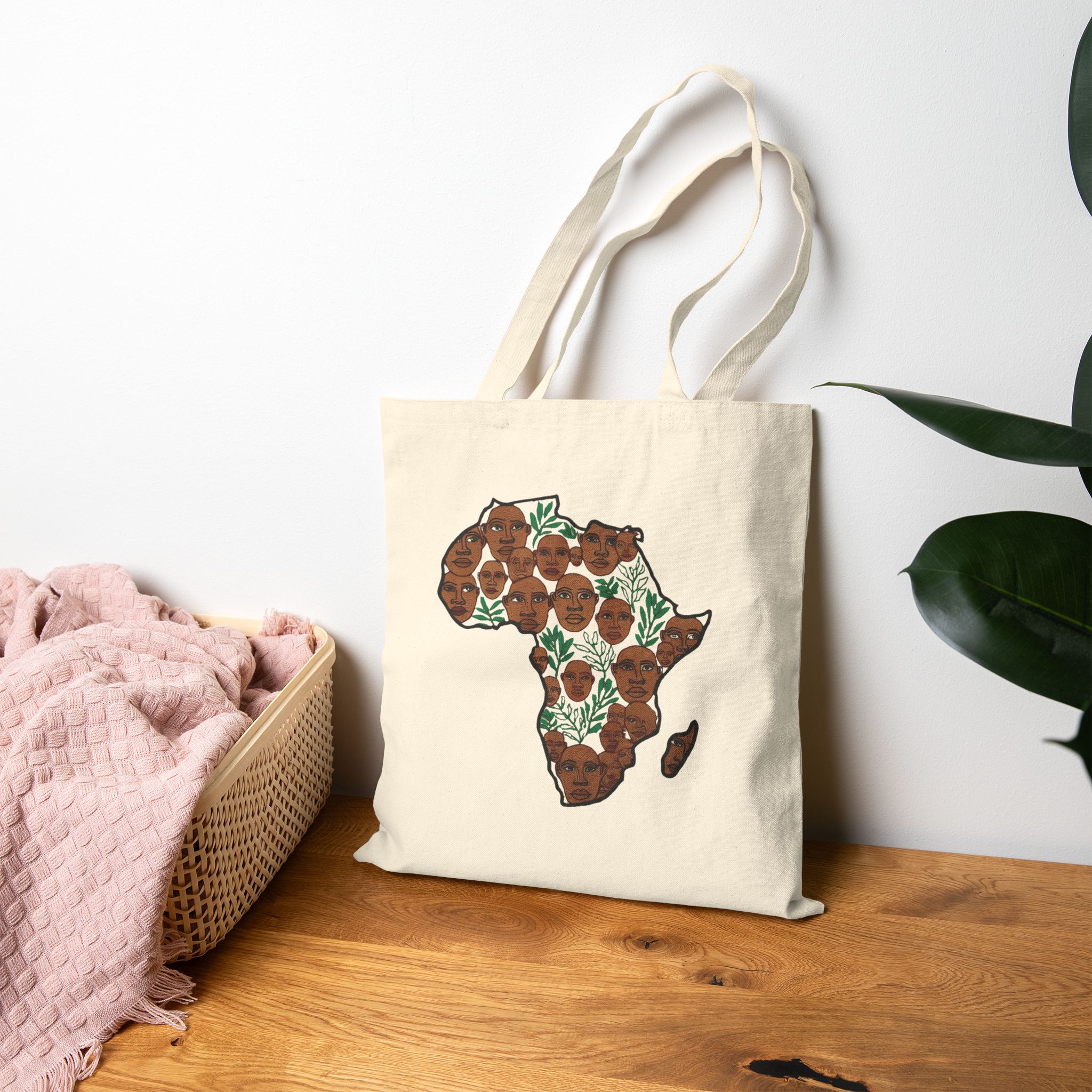 Africa Floral Map Canvas Tote by Ron's Clubhouse — Eco-Friendly Cotton Grocery & Market Bag - Image 5