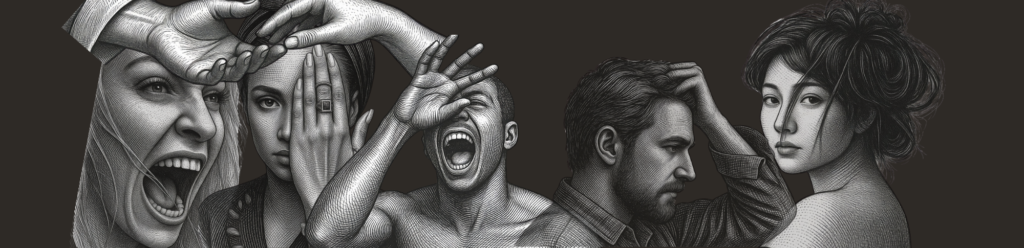 feel header with different emotions
